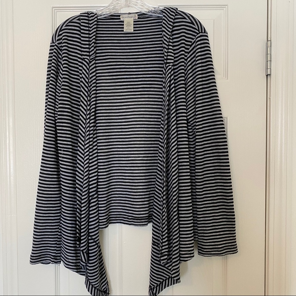 Striped hooded cardigan